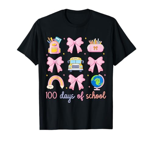 Coquette Bow 100 Days of School Teacher 100th Day Student T-Shirt