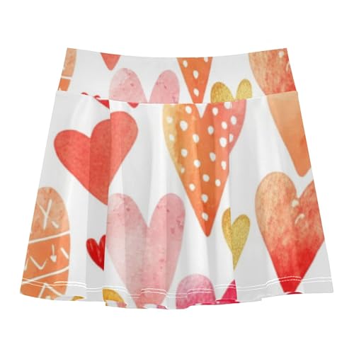 Joisal Hearts Pink Girls' Shorts Athletic Skorts Tennis Skirts Toddler Blue Pink Little Girl 3t