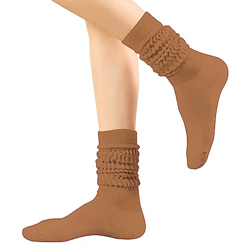 Image of DOOVID Slouch Knee High Cotton Long Scrunch Boot Socks for Women