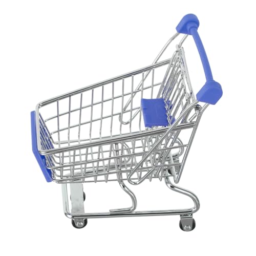 BESPORTBLE Mini Carrito De Compras De Metal Carrito De Compras para Pequeños con Ruedas para rol Casa De Muñecas y Exhibición De Supermercado