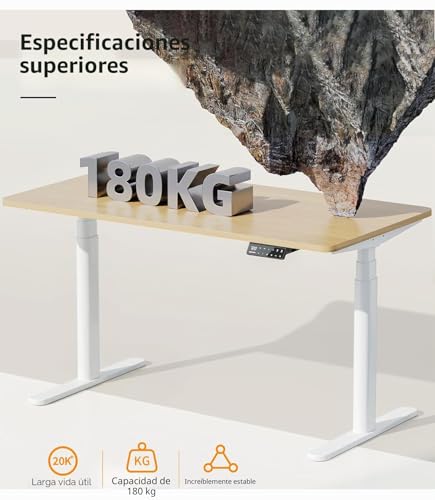 Miniatura 6 de Maidesite Marco De Escritorio Elevable Eléctrico El2 Plus Art Pluscon Diseño De Pata Ovalada, Mesa Elevable Escritorio De Doble Motor Regulable En Altura Con 62-125cm, 4 Control De Memoria