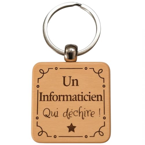 Porte-Clés en Bois Gravé Personnalis...