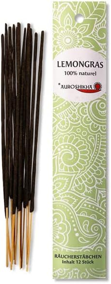 Auroshikha Incense Sticks 100% Natural Materials No Chemicals Traditional Indian Incense for Meditation Relaxation (Lemongrass)