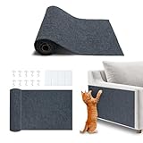 Best Pet Supplies Catify Peel & Stick Cat Scratching Mat – Self-Adhesive, Trimmable Cat Scratch Pad Cover - Carpet, Sofa, Furniture Protector – Replaceable Adhesive Stickers - Gray & 39.4 x 15.8