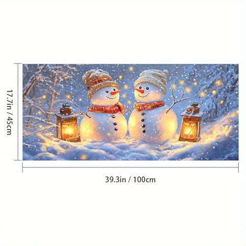 Película para ventana con diseño navideño muñecos de nieve 39.3 x 17.7 pulg miniatura 3