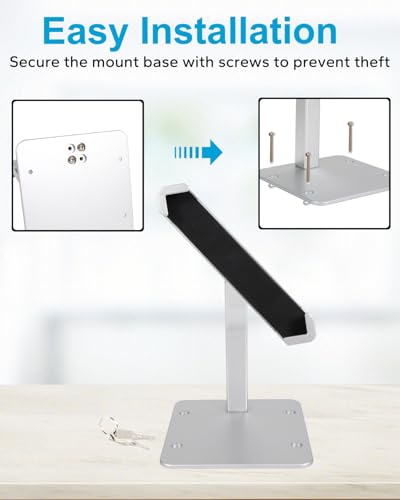 Image of Anti-Theft POS Tablet Kiosk Stand with Lock, Commercial Grade Aluminum Arm | 180 Customer-Facing Flip, Retail Desk Security Display Holder Fits 9-14 inch iPad Pro Air, Galaxy Tab & Enterprise Tablet