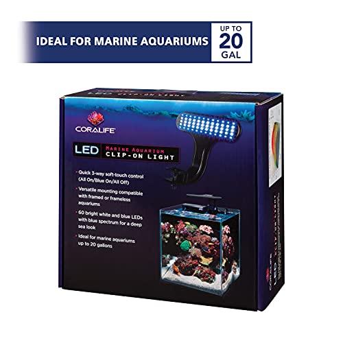 Coralife Aquarium Fish Tank Clip-On Led Light Fixture For Up To 20 Gallon Aquariums #TOP1