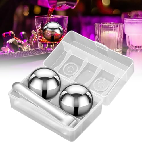 Bola de hielo para whisky de 55 mm: acero para enfriar cerveza, vino y cócteles 4