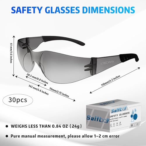 Image of Salfboy Safety Glasses Ansi Z87.1 Clear Safety Glasses Bulk Impact Resistant Lens Protective Eyewear for Men Women