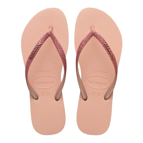 Tongs Havaianas Slim Glitter II en rose pour vos journées de plage et soirées d'été