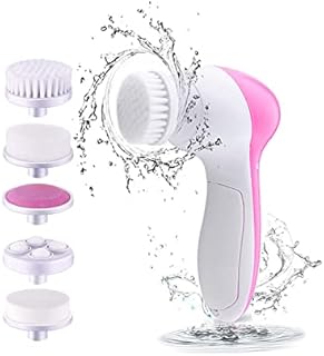 Facial Cleansing Brush with 5 Brush Heads Electric Rotating Facial Cleanser Facial Spin Brush Device for Exfoliator Exfoliating,Deep Scrubbing,Massaging Skincare Machine Set Teenage Girl Gift