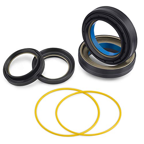 XiKe 2 Set Front Wheel Seals Kit Fits 1998-2004 F250 F350 F450 Superduty Compatible Dana 50/60 Axle Knuckle/Tube, Part Code 50491/28600/710493/50381/710413/41784-2/F81Z-4A322-AA.