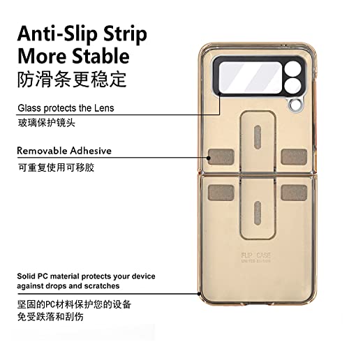 Capa Para Samsung Galaxy Z Flip 4, Capa De Telefone De Couro Com Suporte De Anel Em Forma De Diamant