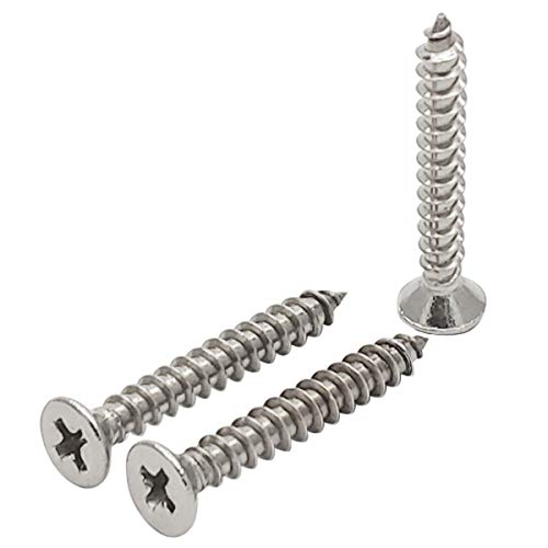100 tornillos M4x30mm acero inoxidable cabeza plana Phillips miniatura 1