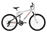 Talla L (173-182 cm) KS Cycling Fully Slyder RH - Bicicleta de montaña, color blanco / negro, talla L (173-182 cm), ruedas 26\", cuadro 51 cm