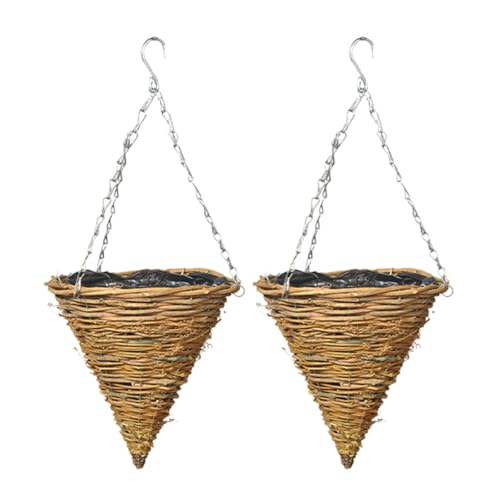 VALICLUD 2 Stück Hängende Pflanzkübel aus Rattan Balkon...