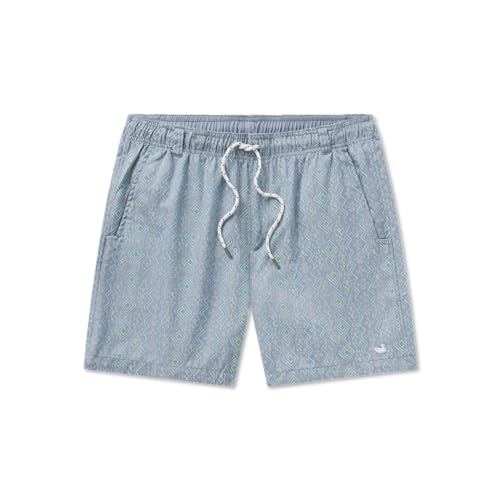 Southern Marsh Men’s Dockside - Toxaway Chambray Swim Trunks – Quick-Dry Lightweight Swimming Shorts