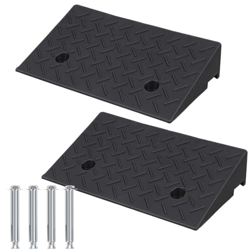 Par de rampas para bordillo 4 pulgadas, goma resistente
