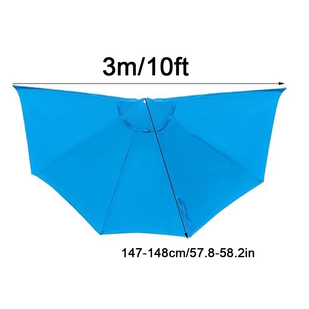 Toile De Demi-Parasol 5 Baleines Auvent De Parasol De Remplacement Housse De Rechange pour Parasol Demi-Rond 2.7m 3.0m Dessus De Parapluie(Beige,10ft/3.0m)