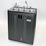 Concession Sinks - Portable Sink Hand Wash Station, 4 Compartment Basin with Hot Water, Standard Size, Food Trailer Equipment, Free Standing Utility Sink, Hand Washing Station
