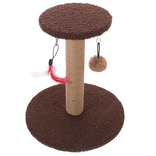 Rascador para gato Hemoton Torre vertical de sisal marrón miniatura 1