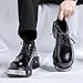 Men's Leather Platform Oxfords Fashion Goth Punk Motorcycle Shoes with Metal (Black,10)