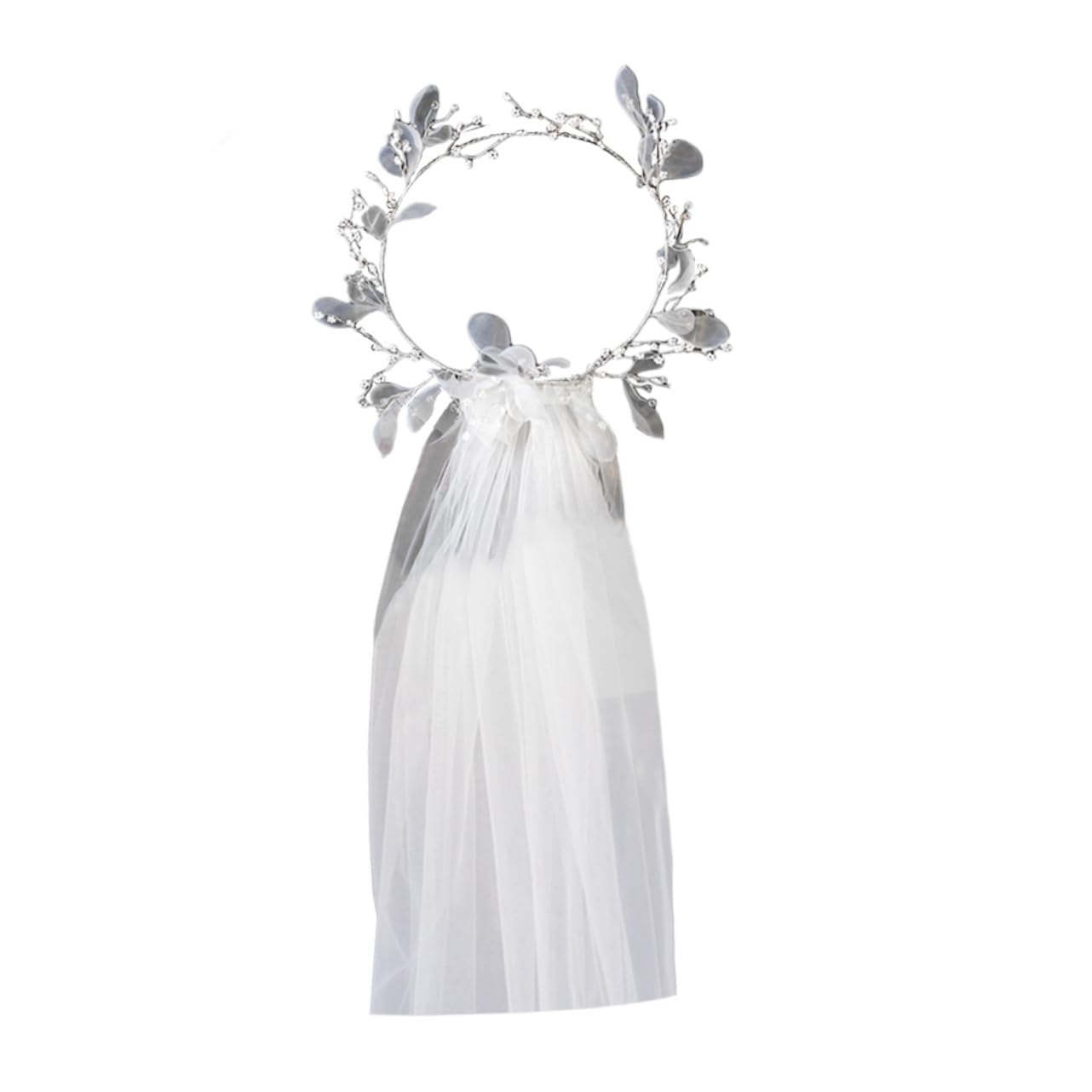 Brautschleier Perlenkranz Eleganter aus Braut Zartem Gauze mit Weißem Filigraner Kopfschmuck für Hochzeit und Hochzeitsfotos
