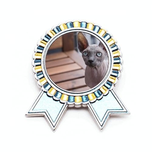 Broche chat à grandes oreilles en métal taille M pour customiser vos vêtements