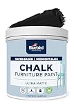 BLUEBIRD Chalk Furniture Paint - 500 ML / 16.9 fl oz for Furniture, Home Décor, Cabinets, and More (Midnight Black)