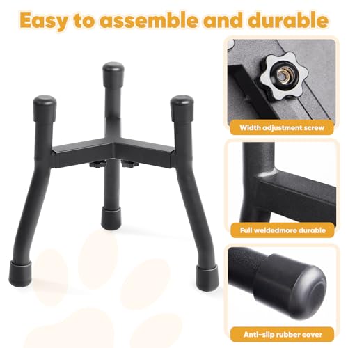 CatAve Elevated Dog Bowls [ 1 Pack ], Adjustable Metal Raised Raised Dog Bowl Stand for Medium & Large Dogs, Adjustable Wide 6.3\"-10.2\",3 Height Adjustment(Bowl Not Included) - Thumbnail 5