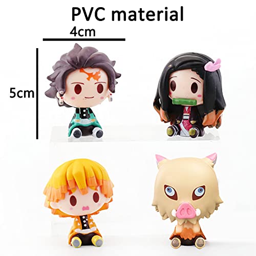 Miotlsy Anime Cupcake Topper 4pcs Figurines de