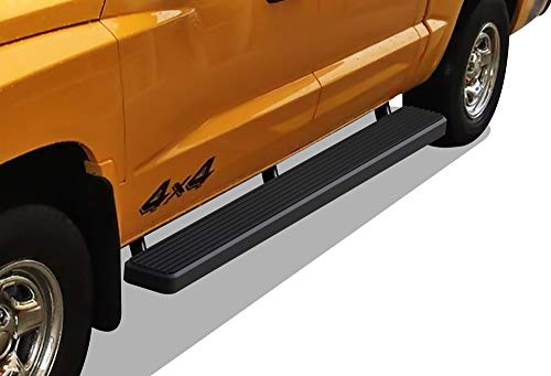 APS Running Boards 6 inches Matte Black Compatible with Dodge Dakota 2005-2011 Quad Cab (Nerf Bars Side Steps Side Bars)