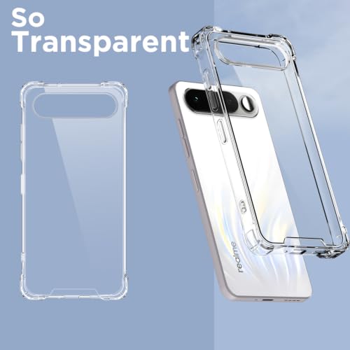 Image of Outlouders Back Cover for Realme 16 5G Clear Transparent PC + TPU Bumper Case with Raised Edges for Shockproof Protection (Transparent)