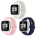 Kmasic Sport Band Compatible Fitbit Versa/Fitbit Versa Lite Edition 3 Pack, Soft Silicone Strap Replacement Wristband Compatible Fitbit Versa Smart Watch, Small, Pink, Beige, Ocean Blue