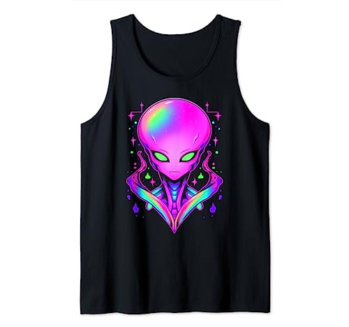 Psychedelic Alien | Party Rave Extraterrestrial UFO Space Tank Top
