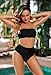 Pink Queen Women's Removable Strap Pad High Waist Bikini Set Swimsuit Black S