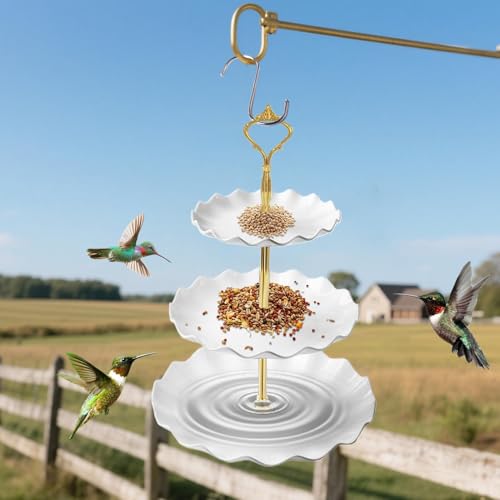 Vogelfutterhaus Für Draußen | 3-Ebenen Vogeltränkenschale Für Draußen | Haustierzubehör, Fressnäpfe Für Papageien Aras Spatzen Wellensittiche