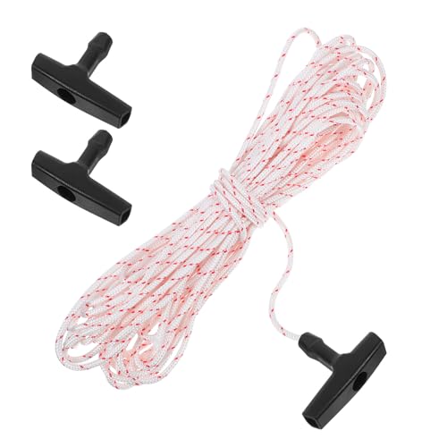 GRIRIW Garage Door Emergency Release Pull Rope Kit with Plastic Handle, 15m 4.0mm Cord for Attic Ladder Pull Down Systems, Safety Convenience Tool Set with 3 Grip Handles