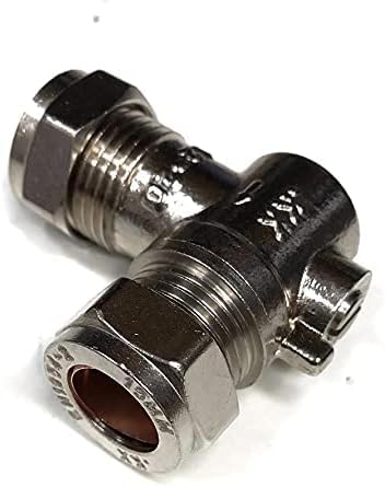 TC Chrome 15mm Angled Isolating Valve Compression 90 Degree Slotted Isolation Elbow Valve