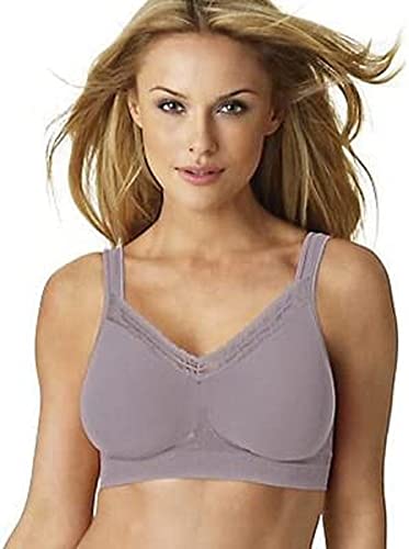 Bali Womens Comfort Revolution Wirefree Bra with Smart Sizes, Warm Steel Lace, X-Small