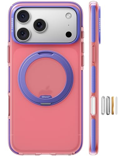 TORRAS iPhone 17 Pro Max �p�P�[�X �y�J���[�N���b�V���E�����f�ޑϏՌ��o�[�z�����O Ostand O3 Hue MagSafe�Ή� �ČRMIL�K�i�ϏՌ� �X�^���h �w��h�~ ���ϖh�~ �J�����R���g���[���{�^���t�� �X�g���b�v�z�[�� 