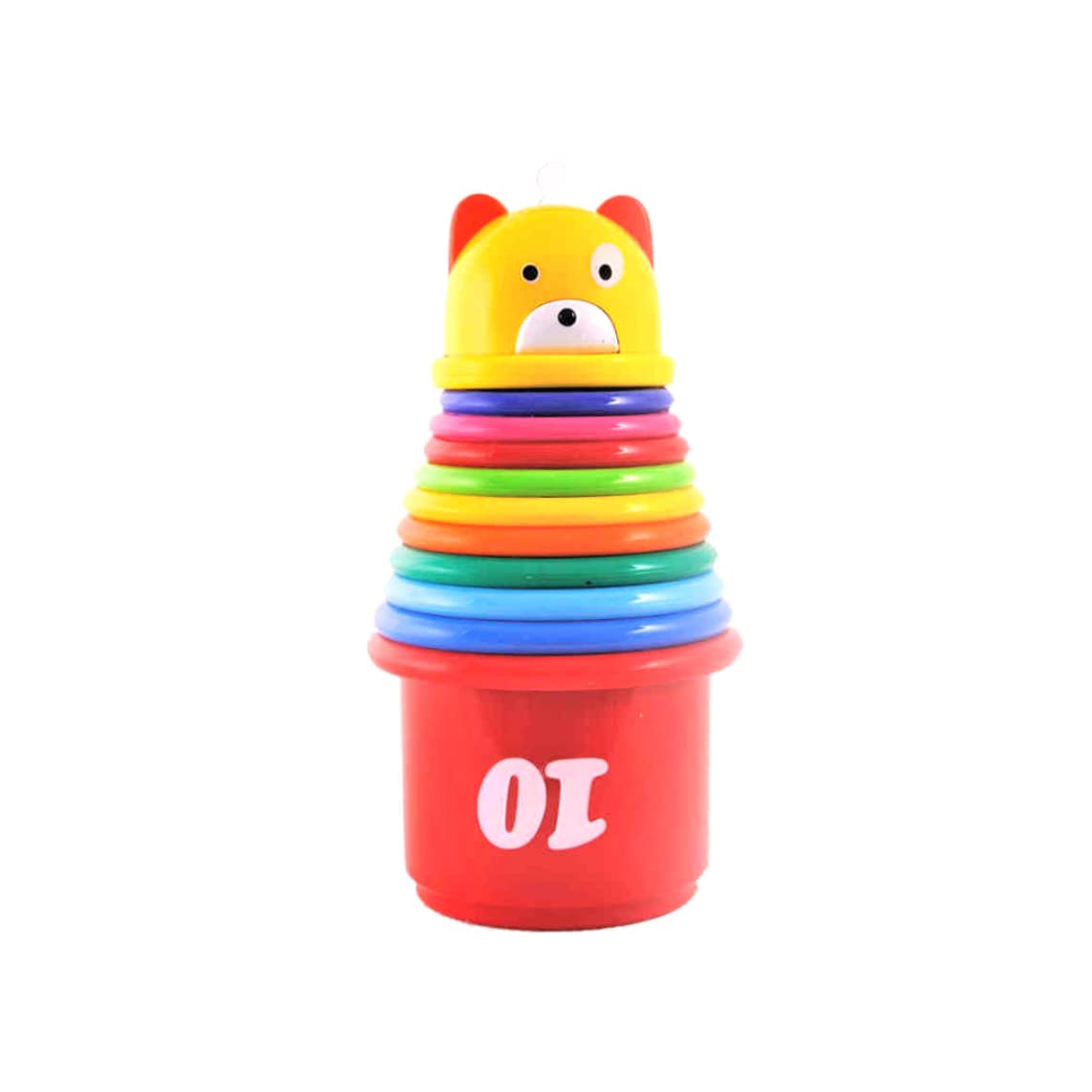 Peosaard Juego de construcción para bebés, Juguetes educativos de Oso bebé, Vasos apilables y anidables, Juguetes construcción, Vasos apilables, Juego 9 Piezas para niños con Figuras y Letras