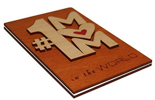 Real Wood Number One 1 Mom Funny Greeting Card With Inspiring Quotes For Mommy Step God Mother To Be In-Law Unique Happy Birthday Mother's Day Wooden Gift Thank You Present From Baby Husband Son Daughter E #TOP4