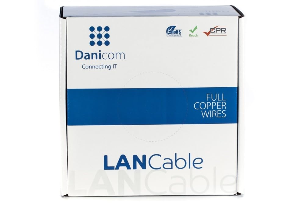 CAT6A S/FTP 100m - LSZH (Fca) | POE, Ethernet, LAN, cable de conexión, cable de datos, RJ45 – para armarios de servidores, conmutadores, routers, módems