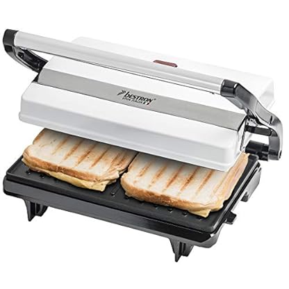 Bestron Kontaktgrill mit Auffangschale, Sandwichmaker mit Cool-Touch-Handgriff, Paninimaker mit Antihaftbeschichtung… – Bild 5
