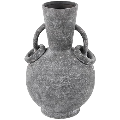 Deco 79 Ceramic Decorative Vase Textured Whitewashed Centerpiece Vase with