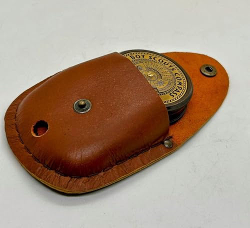Brújula de Bolsillo de Latón Boy Scout con Estuche de Cuero – Herramienta de Navegación Estilo Vintage para Camping, Senderismo y Trekking – Instrumento Marítimo Coleccionable miniatura 2