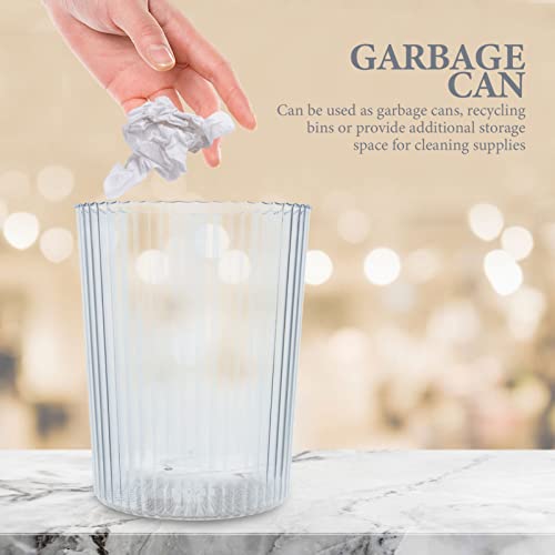 Sewacc Small Trash Can Transparent Plastic Waste Basket Round Garbage Can Container For Bathroom, Bedroom, Kitchen, College Dorm And Office #TOP3