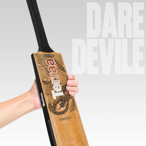 Image of Daredevil Kashmir Willow Cricket Bat for Men & Boys - Premium Double Blade Wooden Cricket Bat with Smooth Swing, Thick Edges, Lightweight Balanced Pickup, Professional Match Practice Bat