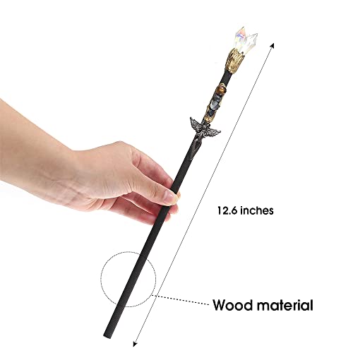 Bubbmi Magic Wand, Wizard Witch Sorcerer Wands Costume Props Halloween Christmas Cosplay Accessories With Gift Box (White 3) #TOP2
